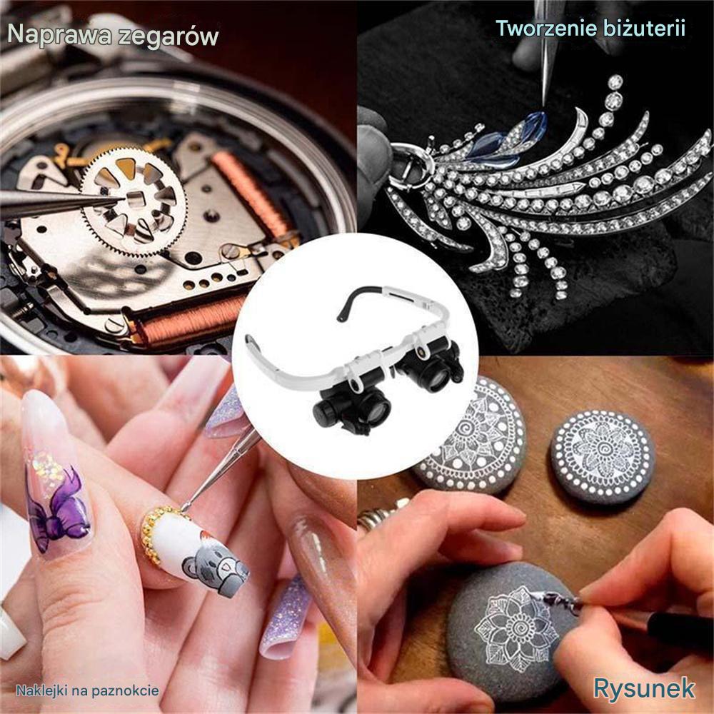 🔥2025 Szkło powiększające do naprawy diod LED🔍Nadaje się do narzędzi mechanicznych, napraw zegarków i telefonów komórkowych, grawerowania i wyceny antycznej biżuterii.