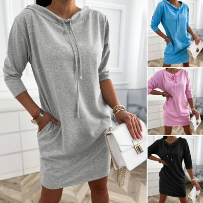 🔥🌷【S-3XL】Nowa zimowa modna, swobodna sukienka bluzowa z kapturem