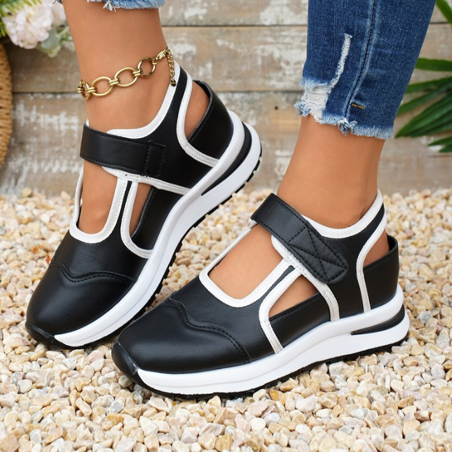 👡50% de descuento🏆【36-43】Nuevas sandalias de plataforma informales y versátiles con cierre de velcro y bloques de color para el verano. ✅Pago contra entrega