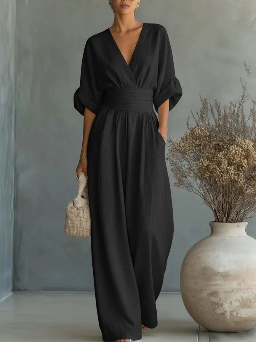 🌿【S-5XL】Mono elegante de tejido natural – realza la cintura y disimula imperfecciones.
