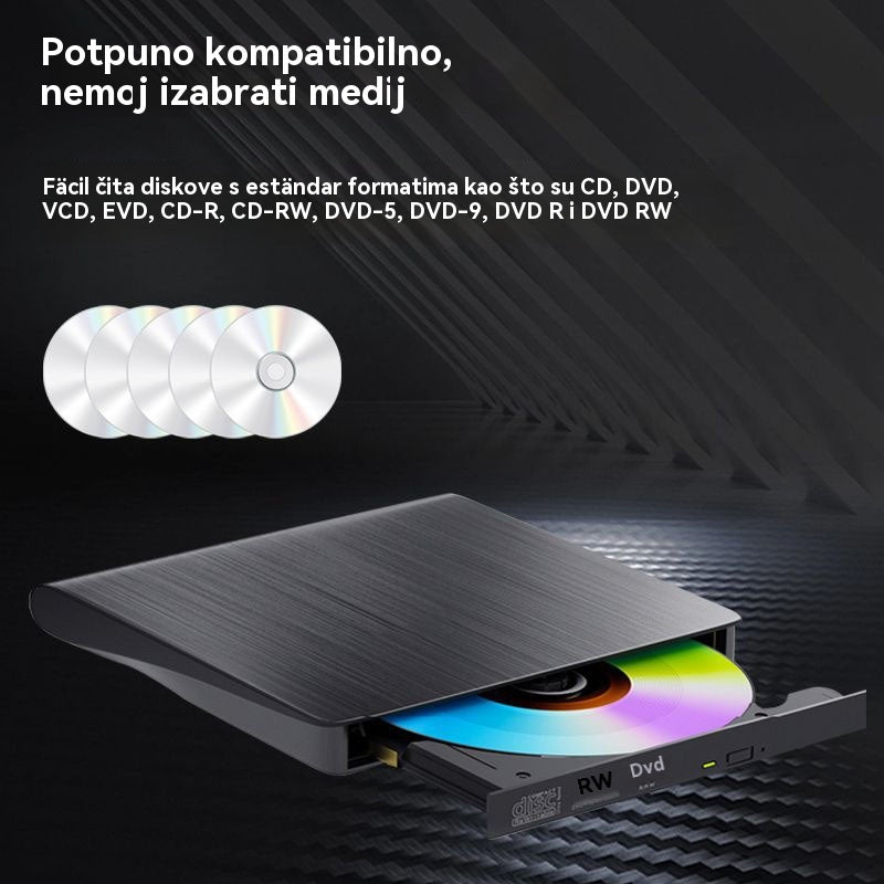 📢📢 Popust od 48% ograničeno vrijeme! 💿💻 Vanjski CD/DVD pogon: Uključi i radi, prenosiv i jednostavan za korištenje, kompatibilan s Mac/Windows sustavima.