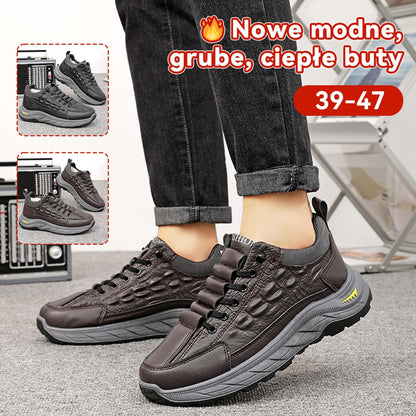 🥾Ciepłe, zimowe buty męskie z aksamitu, ze wzorem krokodyla, niezbędne podczas wypoczynku na świeżym powietrzu