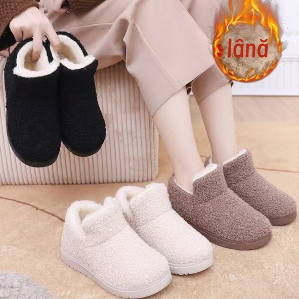 🌟🔥【Časovno omejen popust】🔥【35-41】Ploski topli snežni škornji iz volne in žameta