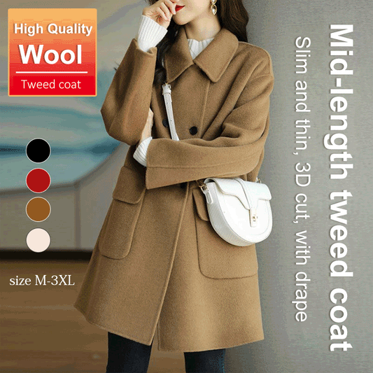 ✨🍂【Jesienna nowość🔥】【M-2XL】Nowy, modny i uniwersalny dwustronny płaszcz z kaszmiru i wełny